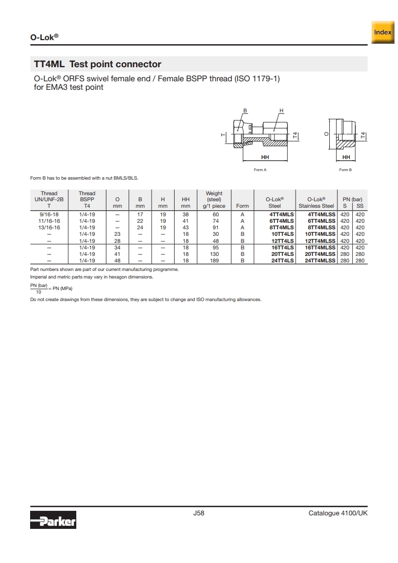 TT4ML Test point connector > O-Lok® | PARKER ON
